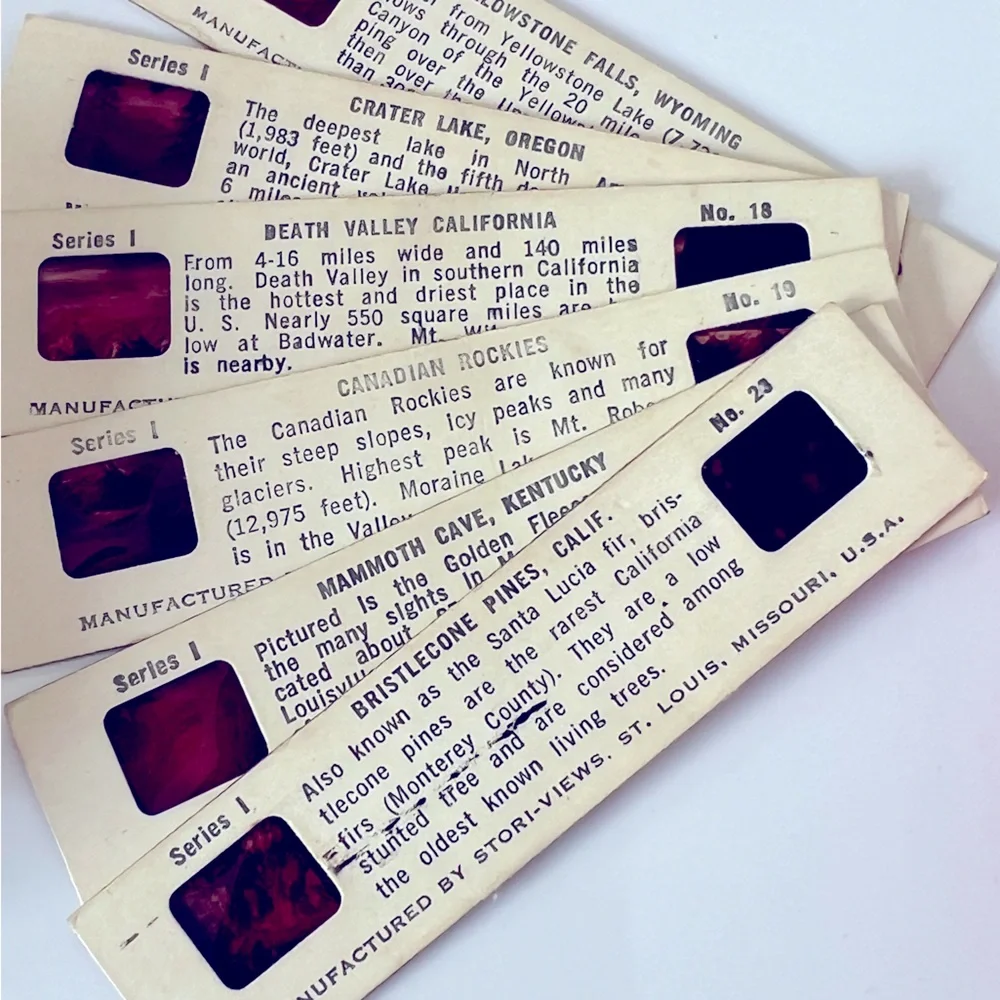 Vintage 1960’s 2 Red Slide Viewers of World Sights by Stori-Views English&French